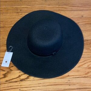 Shade & Shore Black Wide Brim Hat NWT